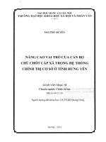 Luận văn thạc sĩ USSH nâng cao vai trò của cán bộ chủ chốt cấp xã trong hệ thống chính trị cơ sở ở tỉnh hưng yên   