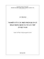 Luận văn thạc sĩ USSH nghiên cứu các biện pháp quản lý hoạt động dịch vụ về lưu trữ ở việt nam 
