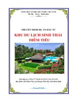 THUYẾT MINH DỰ ÁN ĐẦU TƯ KHU DU LỊCH SINH THÁI DIÊM TIÊU Chủ đầu tư: CÔNG TY TNHH XD TM DV NGUYỆT SƠN Địa điểm: Hồ Diêm Tiêu, tại Huyện Phù Mỹ, tỉnh Bình Định