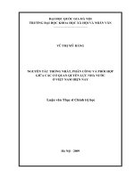 Luận văn thạc sĩ USSH nguyên tắc thống nhất, phân công và phối hợp giữa các cơ quan quyền lực nhà nước ở việt nam hiện nay   