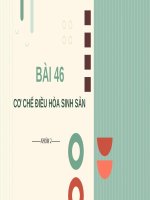 (TIỂU LUẬN) cơ CHẾ điều hòa SINH sản 