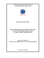 THỰC HIỆN PHÁP LUẬT TIẾP CÔNG DÂN CỦA ỦY BAN NHÂN DÂN CẤP XÃ TỪ THỰC TIỄN TỈNH PHÚ YÊN LUẬN VĂN THẠC SĨ NGÀNH LUẬT HIẾN PHÁP VÀ LUẬT HÀNH CHÍNH