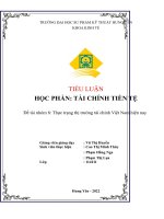 TIỂU LUÂṆ  HỌC PHẦN TÀI CHÍNH TIỀN TỆ  đề tài thực trạng thị trường tài chính việt nam hiện nay 