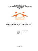 (TIỂU LUẬN) đồ án môn học CHI TIẾT máy TÍNH TOÁN ĐỘNG học hệ dẫn ĐỘNG cơ KHÍ 