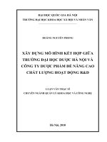 Luận văn thạc sĩ USSH xây dựng mô hình kết hợp giữa trường đại học dược hà nội và công ty dược phẩm để nâng cao chất lượng họat động rd   
