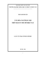 Luận văn thạc sĩ USSH văn hóa người hà nội trên báo in thủ đô hiện nay  
