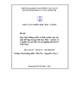 tiểu luận triết học mác   lênin đề tài quy luật thống nhất và đấu tranh của các mặt đối lập trong triết học mác   lênin và ý nghĩa của nó đối với sự nghiệp đổi mới ở việt nam 