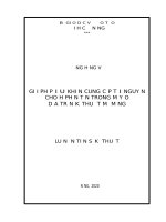 Giải pháp điều khiển cung cấp tài nguyên cho hệ phân tán trong máy ảo dựa trên kỹ thuật mã mạng 