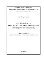 Luận văn thạc sĩ USSH liên kết thông tin khoa học và công nghệ nhằm quản lý nhãn hiệu và tên thương mại  