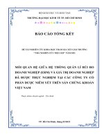 (TIỂU LUẬN) mối QUAN hệ GIỮA hệ THỐNG QUẢN lí rủi RO DOANH NGHIỆP (ERM) và GIÁ TRỊ DOANH NGHIỆP đã được THỰC NGHIỆM tại các CÔNG TY cổ PHẦN được NIÊM yết TRÊN sàn CHỨNG KHOÁN VIỆT NAM 