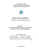 ĐỀ tài xây DỰNG WEBSITE QUẢN lý BỆNH án TRÊN nền TẢNG HYPERLEDGER 