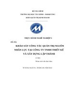 PHÂN TÍCH KHẢO SÁT CÔNG TÁC QUẢN TRỊ NGUỒN NHÂN LỰC TẠI CÔNG TY TNHH THIẾT KẾ VÀ XÂY DỰNG LẬP THÀNH