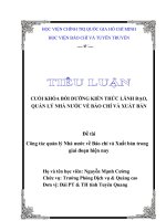 (TIỂU LUẬN) đề tài công tác quản lý nhà nước về báo chí và xuất bản trong giai đoạn hiện nay 