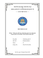 (TIỂU LUẬN) phân tích chiến lược marketing quốc tế của tập đoàn vingroup đối với sản phẩm vsmart tại thị trường nga 