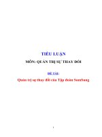 (TIỂU LUẬN) TIỂU LUẬN môn QUẢN TRỊ sự THAY đổi đề tài quản trị sự thay đổi của tập đoàn samsung 