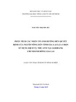 (TIỂU LUẬN) PHÂN TÍCH các NHÂN tố ẢNH HƯỞNG đến QUYẾT ĐỊNH của NGƯỜI NÔNG dân TỈNH GIA LAI lựa CHỌN sử DỤNG DỊCH vụ THẺ ATM tại AGRIBANK CHI NHÁNH ĐÔNG GIA LAI 