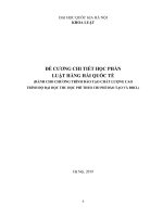 (TIỂU LUẬN) đề CƯƠNG CHI TIẾT học PHẦN LUẬT HÀNG hải QUỐC tế 