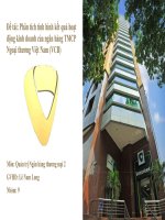 (TIỂU LUẬN) đề tài phân tích tình hình kết quả hoạt động kinh doanh của ngân hàng TMCP ngoại thương việt nam (VCB) 