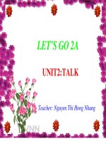 Bài giảng Tiếng Anh lớp 4: Unit 2 - Let''s Talk - Nguyễn Thị Hồng Nhung
