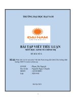 (TIỂU LUẬN) TIỂU LUẬN môn học KINH tế CHÍNH TRỊ đề tài  phân tích vai trò của nước việt nhà nam trong nền kinh tế thị trường đinh hướng XHCN ở nước ta hiện nay 