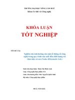 (TIỂU LUẬN) đề tài nghiên cứu ảnh hưởng của một số thông số công nghệ trong quy trình sản xuất đến chất lượng trà thảo mộc củ sen (nodus rhizomatis loti ) 