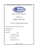 (TIỂU LUẬN) đề tài quản lý thư viện môn học cơ sở dữ LIỆU QUAN hệ 