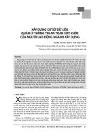 Xây dựng cơ sở dữ liệu quản lý thông tin an toàn sức khỏe của người lao động ngành xây dựng 