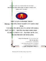 (TIỂU LUẬN) văn hóa yêu BÓNG đá của SINH VIÊN KHOA NGỮ văn đức – TRƯỜNG đại học KHOA học xã hội và NHÂN văn – đại học QUỐC GIA THÀNH PHỐ hồ CHÍ MINH (2018) 