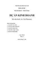 (TIỂU LUẬN) dự án KINH DOANH mở nhà thuốc an việt pharmacy 