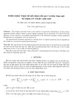 Nhận dạng tham số mô hình hồi quy tuyến tính mờ sử dụng kỹ thuật liên hợp 