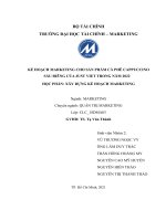(TIỂU LUẬN) kế HOẠCH MARKETING CHO sản PHẨM cà PHÊ CAPPUCCINO sầu RIÊNG của JUST VIET TRONG năm 2022 