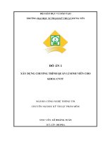 (TIỂU LUẬN) đồ án 1 xây DỰNG CHƯƠNG TRÌNH QUẢN lí SINH VIÊN CHO KHOA CNTT 