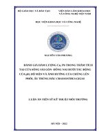 Đánh giá hàm lượng Cu, Pb trong trầm tích tại cửa sông Sài Gòn  Đồng Nai đưới tác động của pH, Độ mặn và ảnh hưởng của chúng lên phôi, ấu trùng Hàu Crassostrea Gigas.