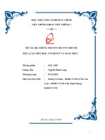 (TIỂU LUẬN) đề tài hệ THỐNG TRUYỀN tệp FTP SERVER TIỂU LUẬN môn học INTERNET và GIAO THỨC 