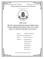(TIỂU LUẬN) đề tài HOẠCH ĐỊNH kế HOẠCH TRIỂN KHAI EMAIL MARKETING TRONG CÔNG tác TUYỂN SINH của TRƯỜNG đại học NGÂN HÀNG 