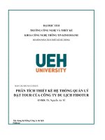 PHÂN TÍCH THIẾT kế hệ THỐNG QUẢN lý đặt TOUR của CÔNG TY DU LỊCH FIDOTUR