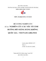(TIỂU LUẬN) đề tàiNGHIÊN cứu các yếu tố ẢNH HƯỞNG đến HÃNG HÀNG KHÔNG QUỐC GIA   VIETNAM AIRLINES 