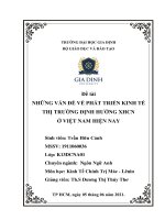 (TIỂU LUẬN) NHỮNG vấn đề về PHÁT TRIỂN KINH tế THỊ TRƯỜNG ĐỊNH HƯỚNG XHCN ở VIỆT NAM HIỆN NAY 