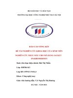 (TIỂU LUẬN) đề tài NGHIÊN cứu KHOA học của SINH VIÊN NGHIÊN cứu NHẢY mẫu CHO mã HÀNG JACKET 1PAKROMERNEY 