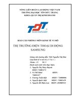 (TIỂU LUẬN) môn KINH tế VI mô THỊ TRƯỜNG điện THOẠI DI ĐỘNG SAMSUNG 