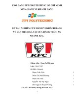 (TIỂU LUẬN) đề tài NGHIÊN cứu HÀNH VI KHÁCH HÀNG về sản PHẨM gà tại cửa HÀNG THỨC ăn NHANH KFC  