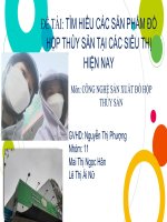 (TIỂU LUẬN) đề tài tìm HIỂU các sản PHẨM đồ hộp THỦY sản tại các SIÊU THỊ HIỆN NAY 