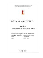 (TIỂU LUẬN) đề tài QUẢN lý vật tư đồ án i chuyên nghành hệ thông thông tin quản lý 