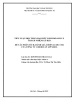 (TIỂU LUẬN) đề tài PHÂN TÍCH, ĐÁNH GIÁ CHIẾN lược CSR của CÔNG TY AMERICAN APPAREL 