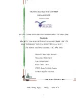 (TIỂU LUẬN) tìm HIỂU tầm ẢNH HƯỞNG của MẠNG xã hội đối với QUÁ TRÌNH học tập của SINH VIÊN năm NHẤT các KHOA TRƯỜNG đại học THỦ dầu một 