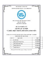 (TIỂU LUẬN) đề tài NGHIÊN cứu LỆCH lạc xã hội và BIỂU HIỆN TRONG đời SỐNG SINH VIÊN 