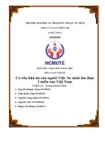 (TIỂU LUẬN) TIỂU LUẬN CUỐI kỳ cơ cấu bữa ăn của người việt  so sánh ẩm thực 3 miền của việt nam 