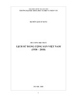 (TIỂU LUẬN) đề CƯƠNG học PHẦN LỊCH sử ĐẢNG CỘNG sản VIỆT NAM (1930 – 2018) 
