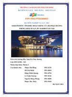 TÌM HIỂU HOẠT ĐỘNG CỦA BỘ PHẬN BUỒNG  PHÒNG KHÁCH SẠN JW MARRIOT HÀ NỘI