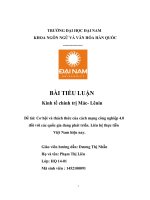 (TIỂU LUẬN) TIỂU LUẬN kinh tế chính trị mác  lênin đề tài cơ hội và thách thức của cách mạng công nghiệp 4 0 đối với các quốc gia đang phát triển  liên hệ thực tiễn việt nam hiện nay 
